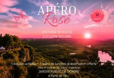 Apéro rosé au coucher de soleil et éclipse solaire à Domme